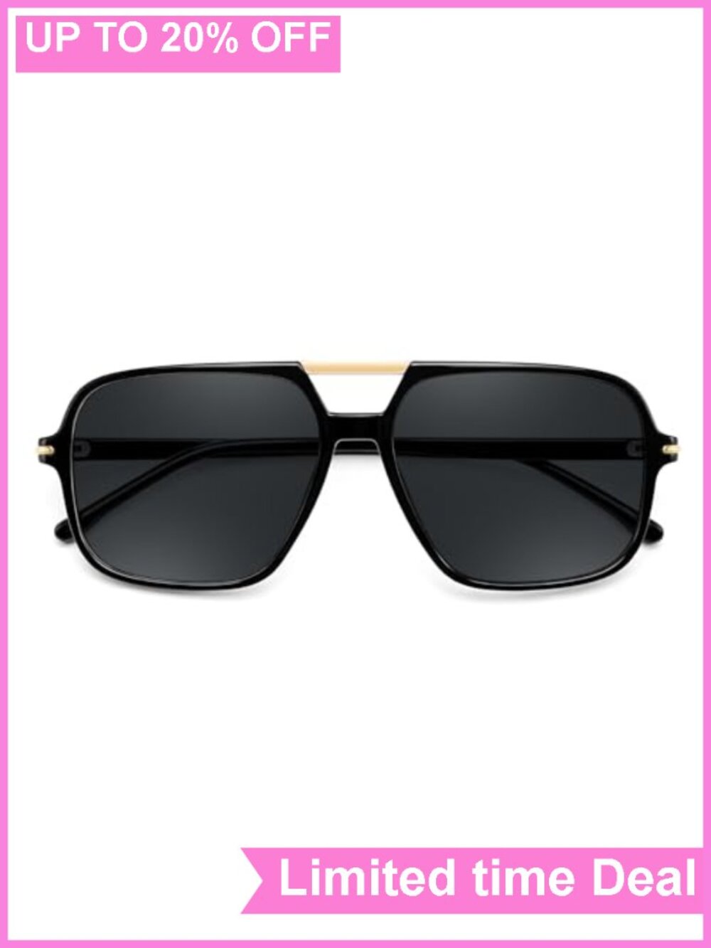 Retro Aviator Sunglasses Women Men 70s Square Frame UV400
